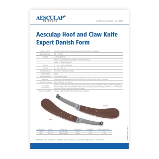 Manuale d’uso – coltello per zoccoli, Aesculap