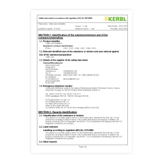 Scheda di sicurezza - 0711, 0712