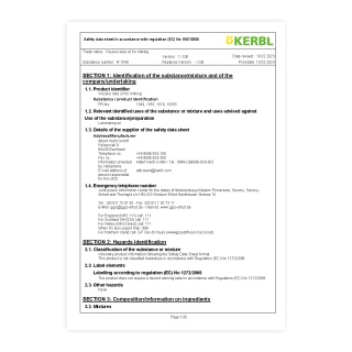 Scheda di sicurezza - 0751, 0752, 1251