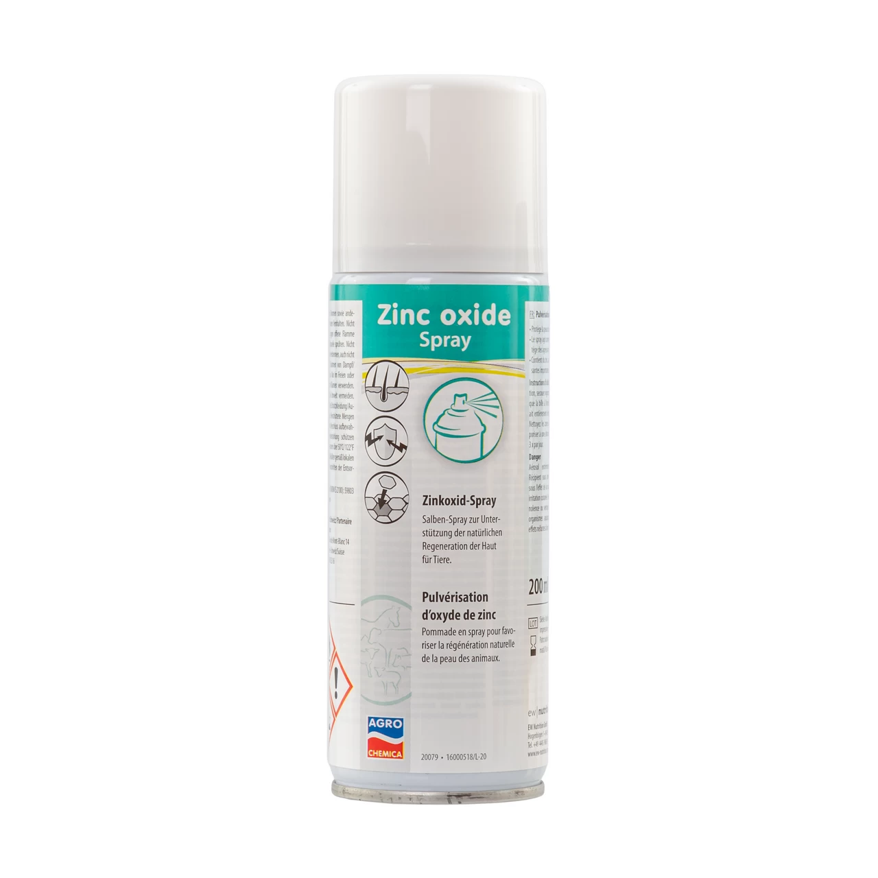 Spray all'ossido di zinco per facilitare la naturale rigenerazione della pelle degli animali, 200 ml