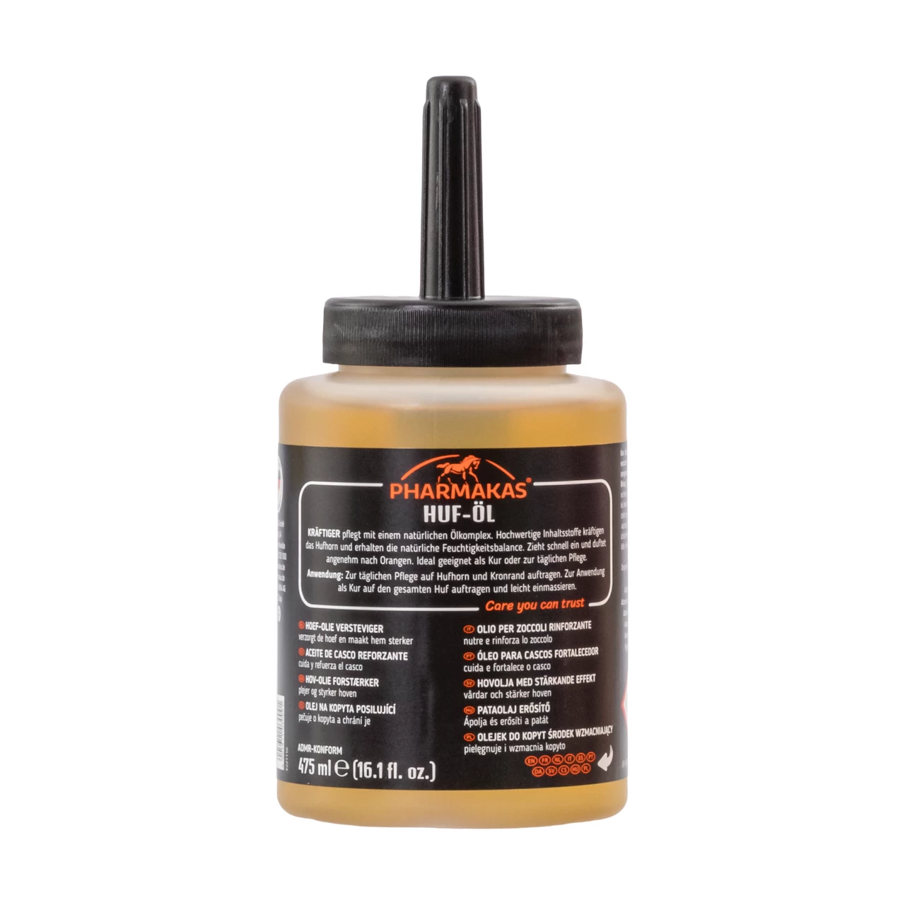 Olio rinforzante per zoccoli, con spazzola, Pharmakas, 475 ml