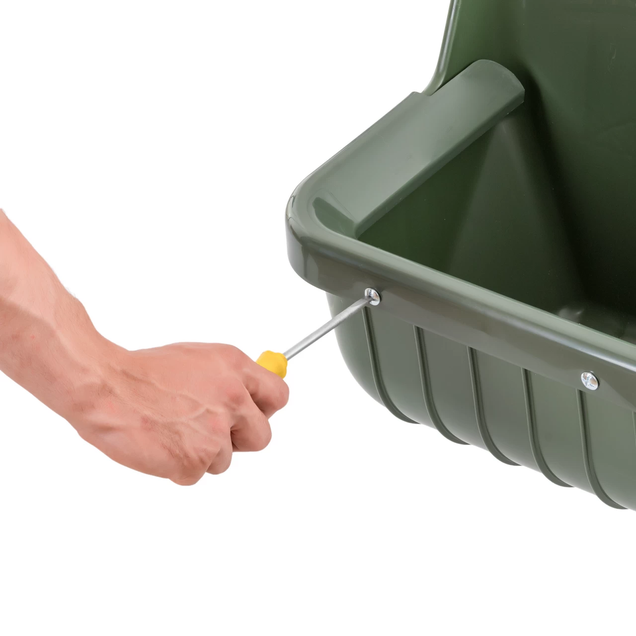 Mangiatoia per mucche, materiale plastica con bordo protettivo, 15 litri
