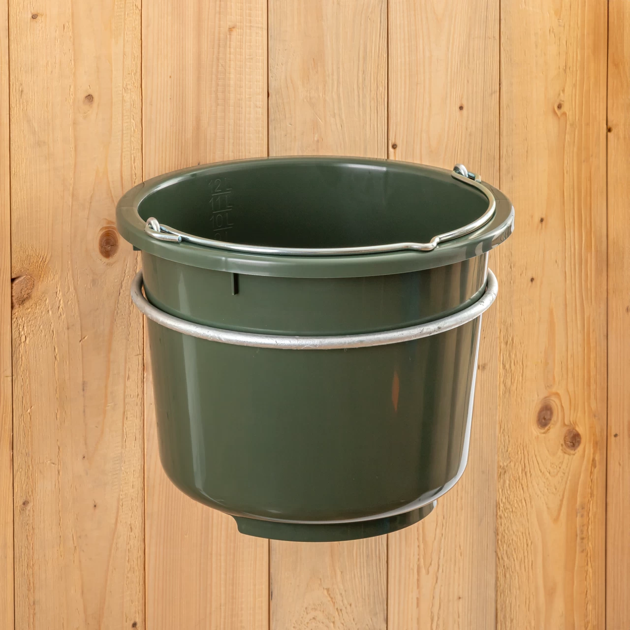 Secchio di stalla e alimentazione, verde, 12 litri
