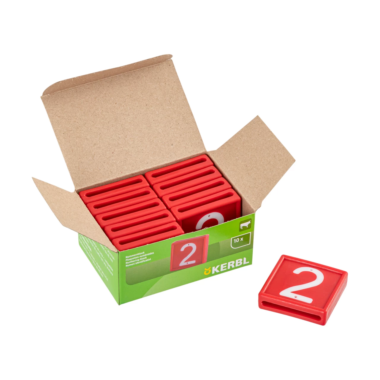 Numeri per bracciale di marcatura degli animali, no. 2, 10 pezzi