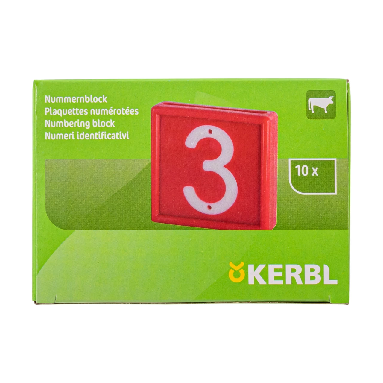 Numeri per bracciale di marcatura degli animali, no. 3, 10 pezzi.