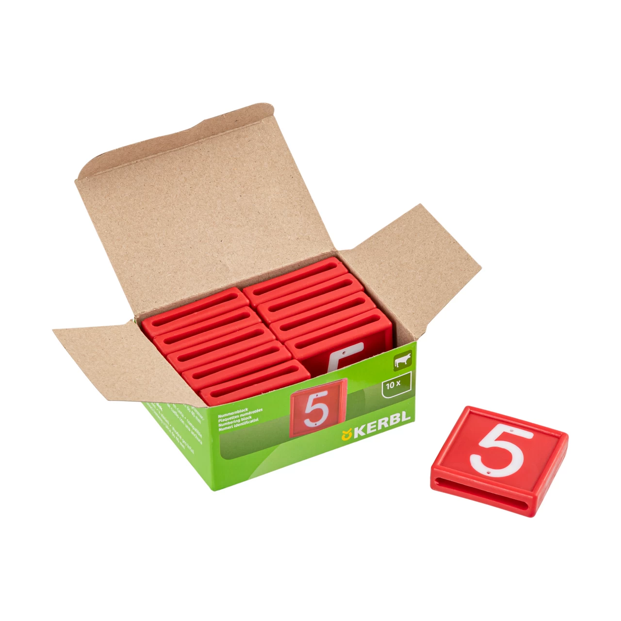 Numeri per bracciale di marcatura degli animali, no. 5, 10 pezzi