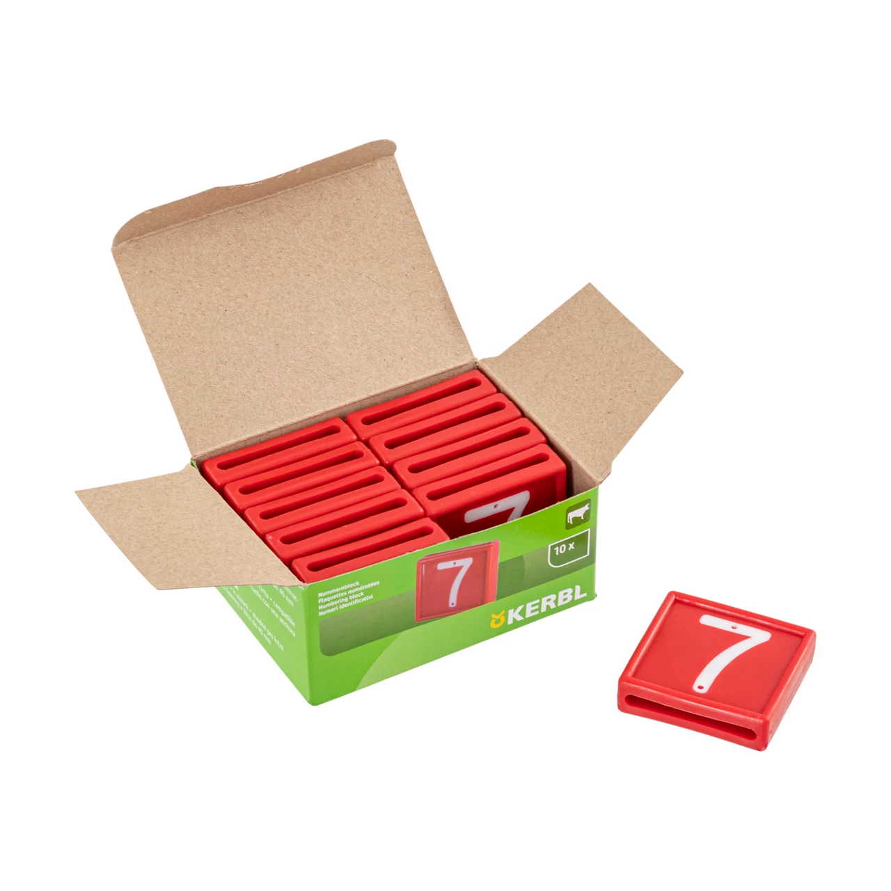 Numeri per bracciale di marcatura degli animali, no. 7, 10 pezzi