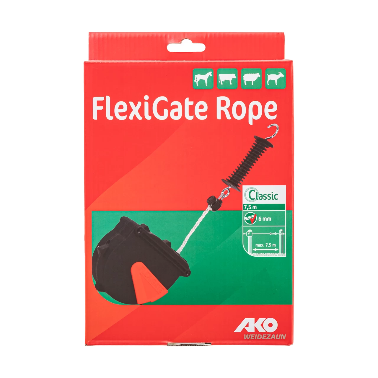 Set poartă cu fir pentru gard electric, Ako Flexigate, 7,5 m