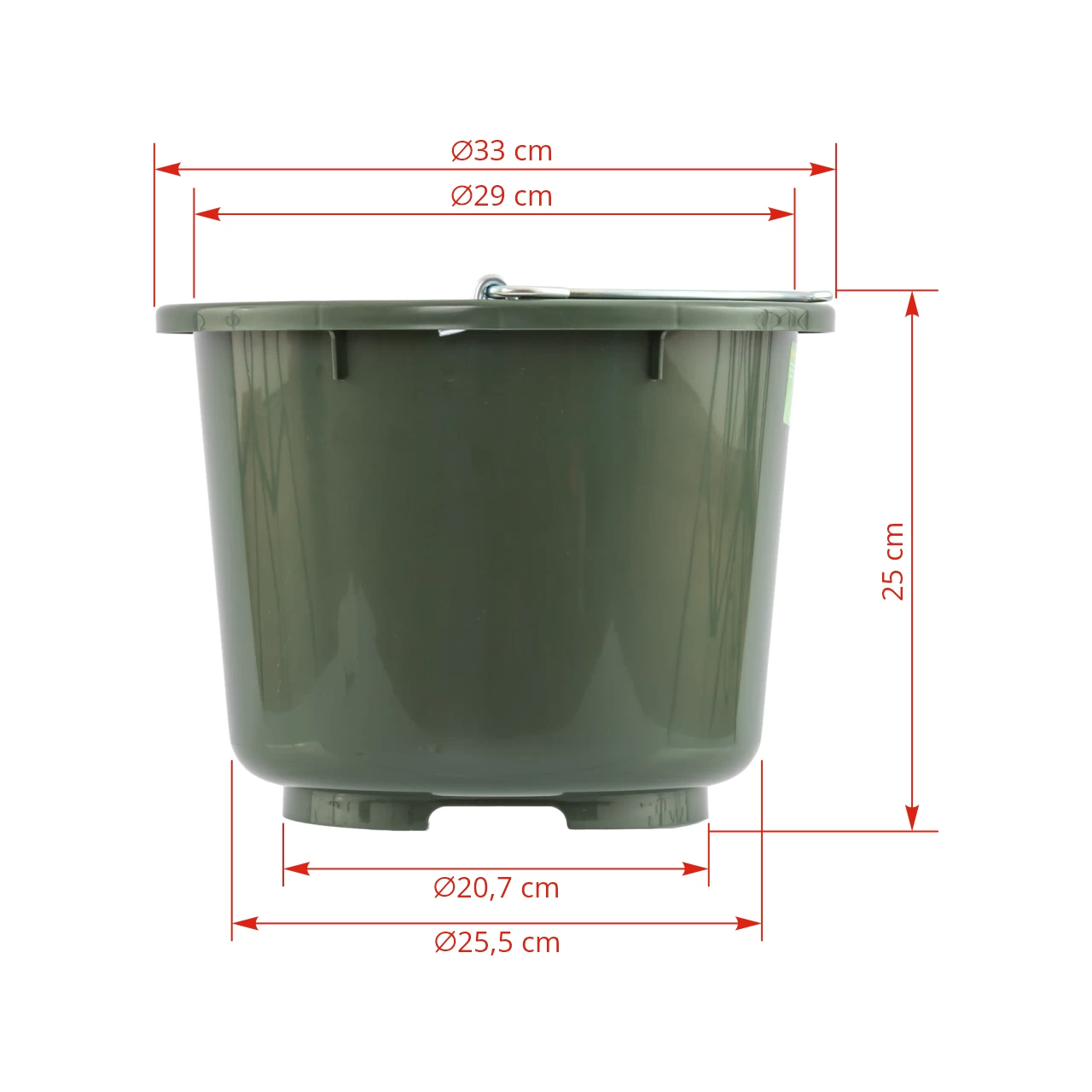 Secchio di stalla e alimentazione, verde, 12 litri