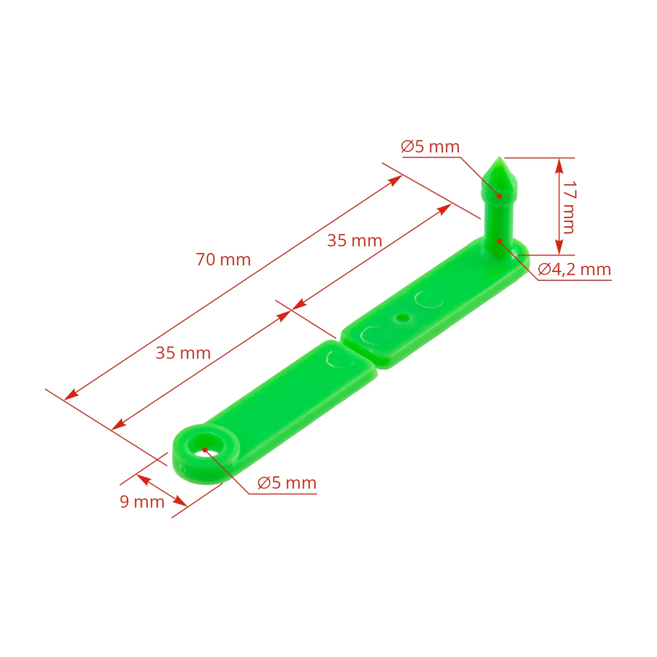 Marchi auricolari per agnelli e capretti, Twintag, verde, 101-150
