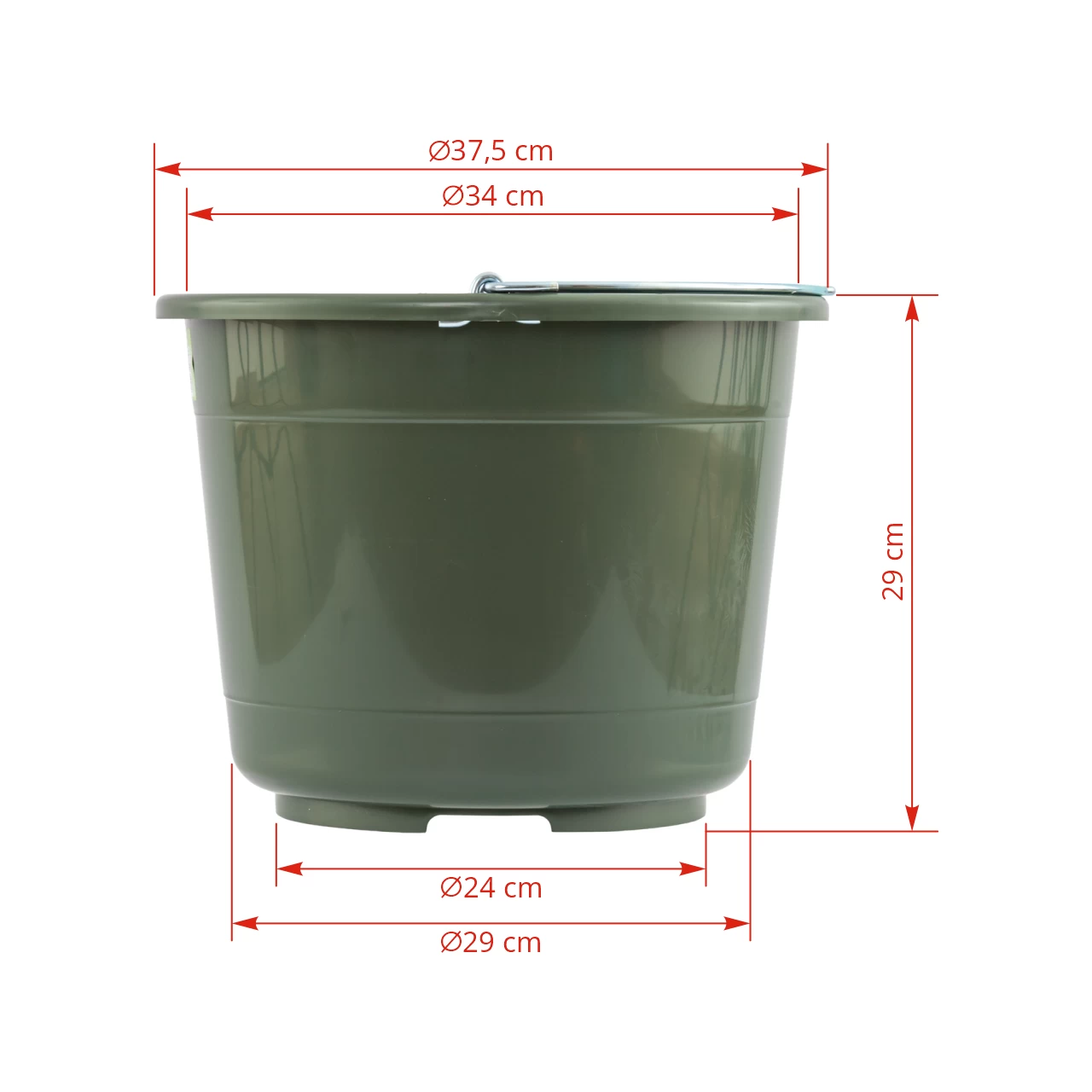 Secchio di stalla e alimentazione, 20 litri, verde