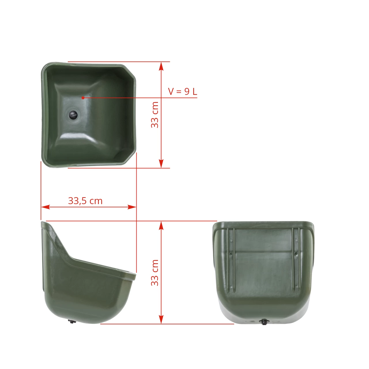 Mangiatoia per vitelli materaiale plastica, 9 litri
