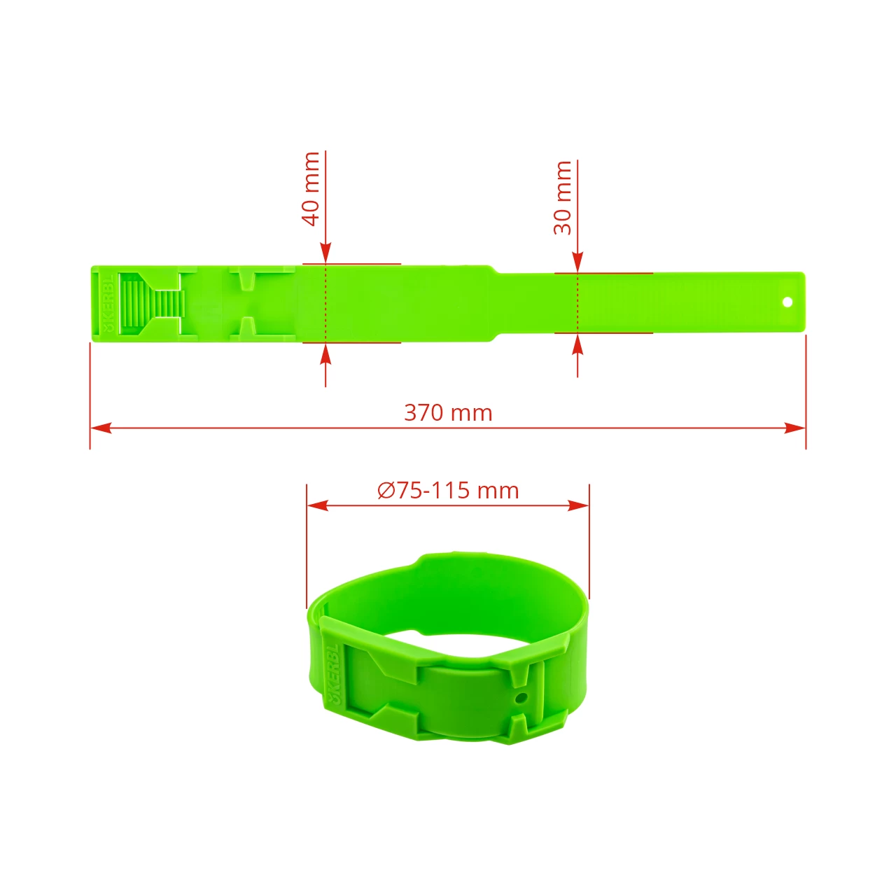Bracciale a marchio per mucca, plastica, verde