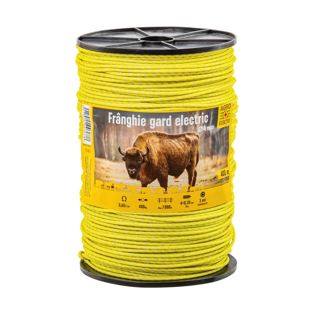 Corda recinto elettrico intrecciato - 400 m - 400 kg - 0,65 Ω/m