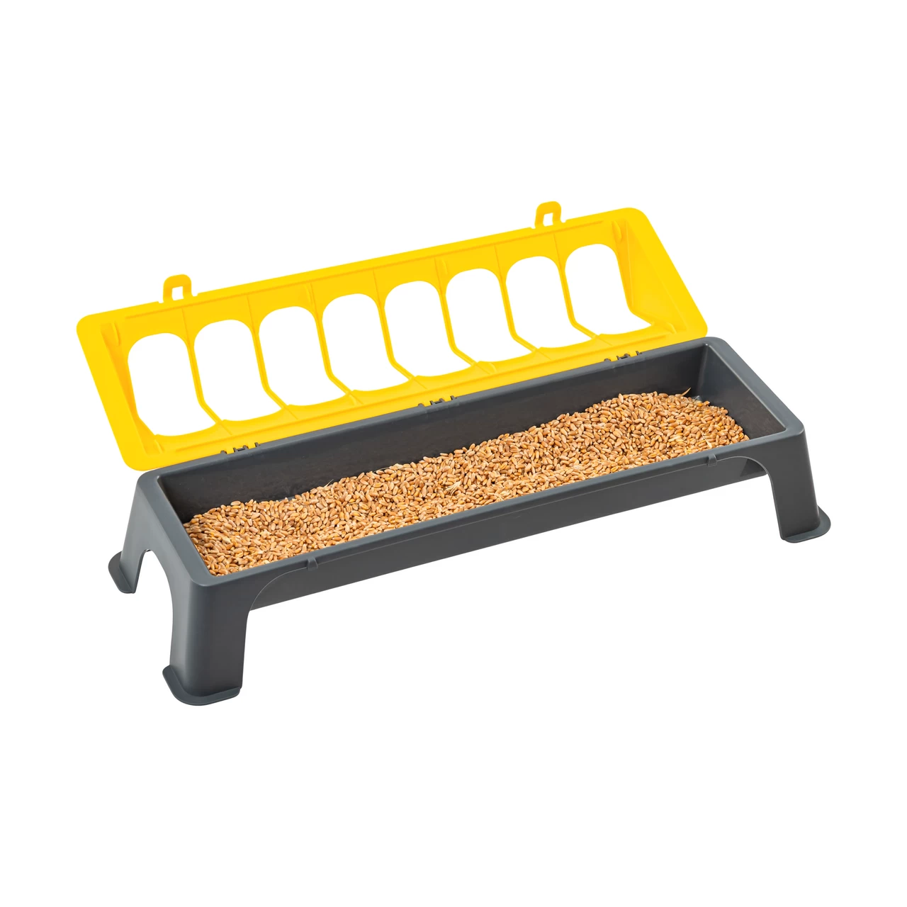 Mangiatoia per polli, plastica, antracite-giallo, 50 cm