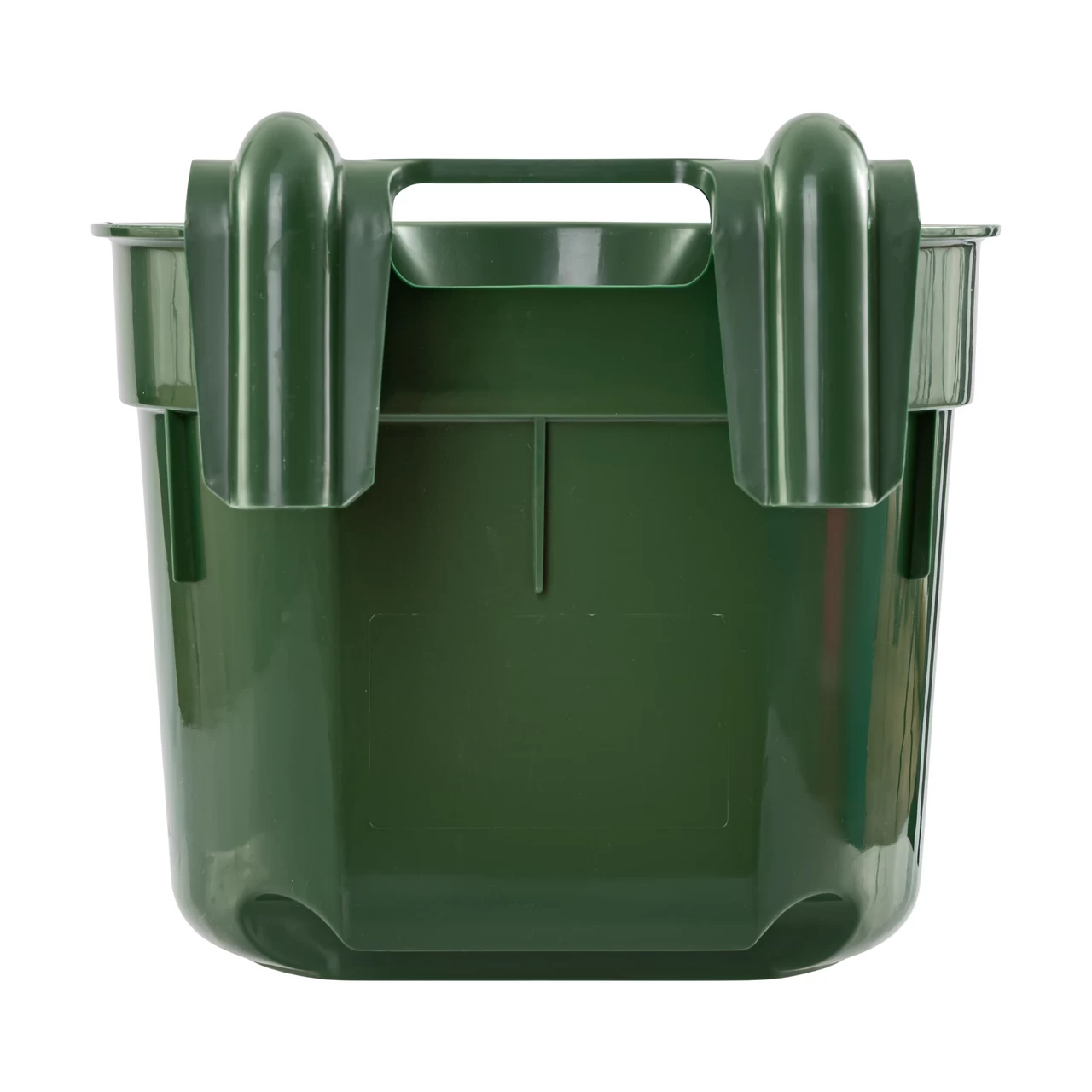 Secchio per l'alimentazione, con staffa di sospensione, forma cilindrica, verde scuro, 8 litri