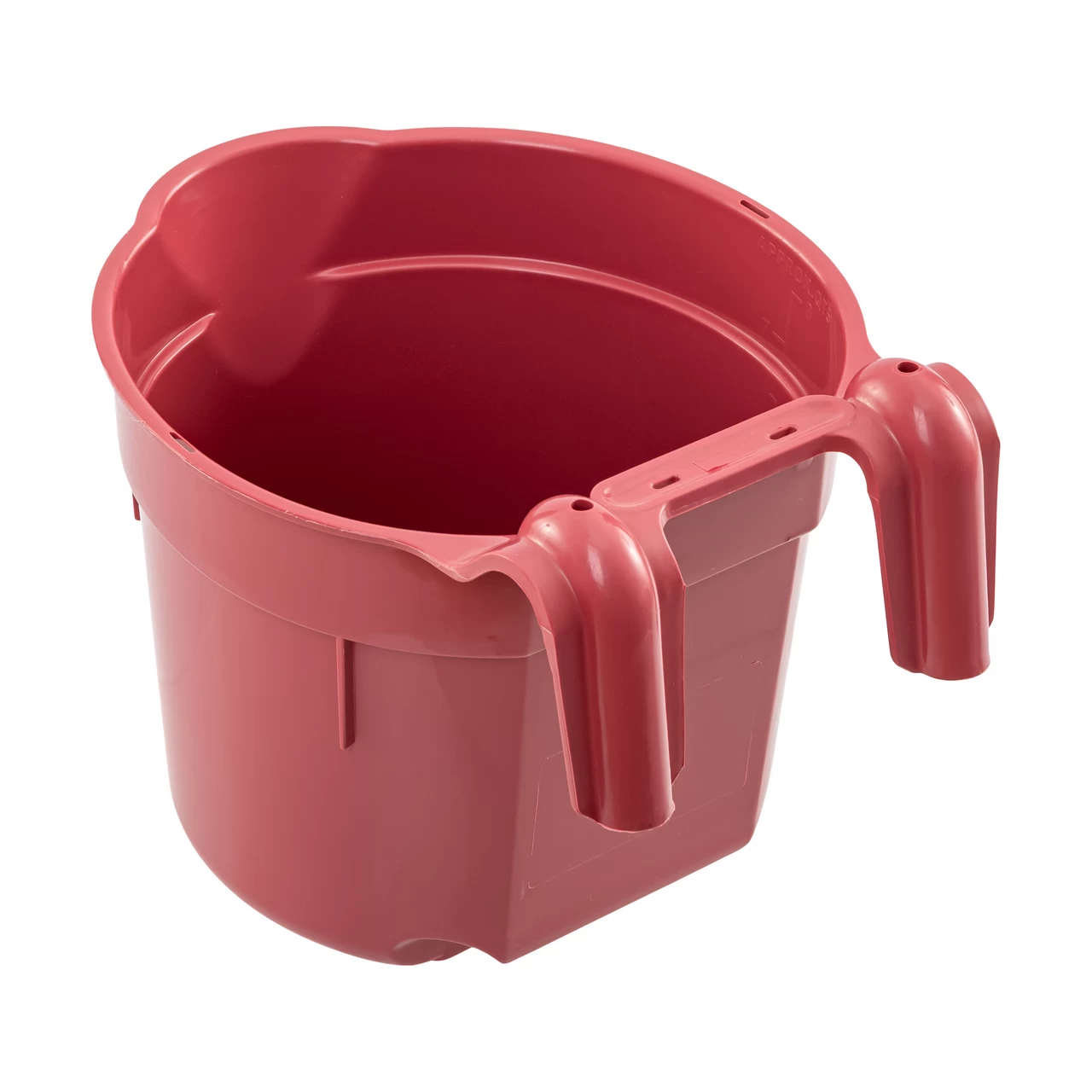 Secchio per l'alimentazione, con staffa di sospensione, forma cilindrica, bordeaux, 8 litri