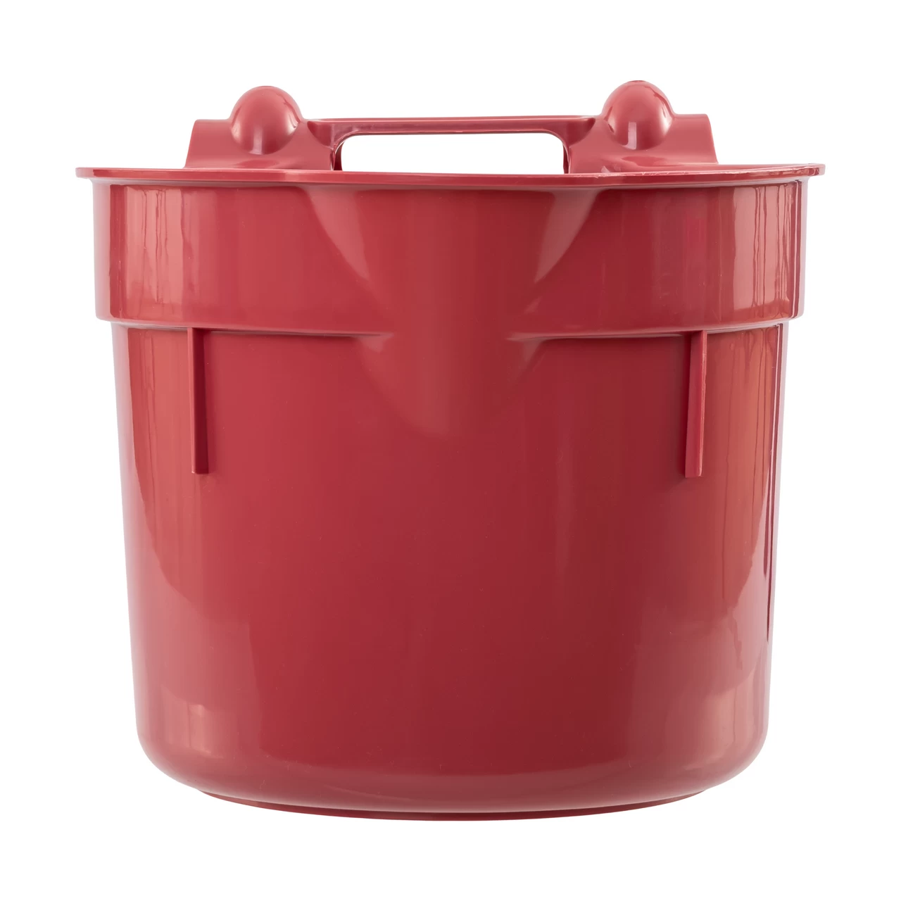 Secchio per l'alimentazione, con staffa di sospensione, forma cilindrica, bordeaux, 8 litri