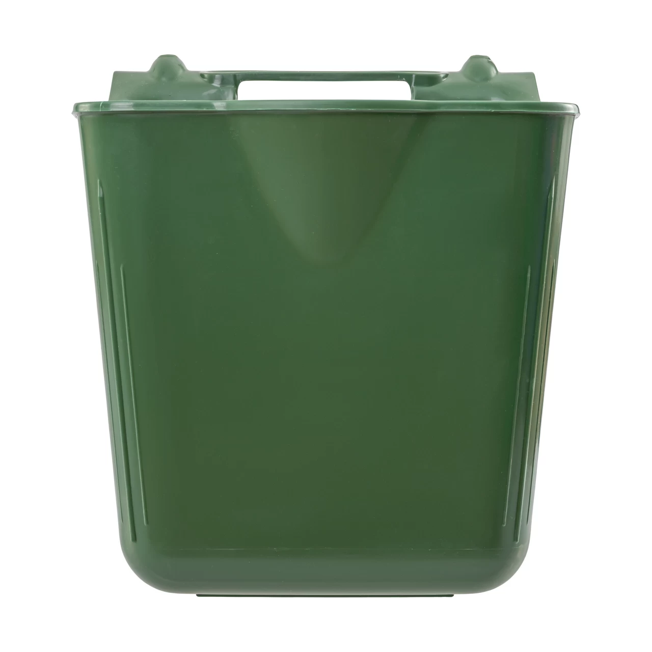 Secchio per l'alimentazione, con staffa di sospensione, forma quadrata, verde scuro, 13 litri