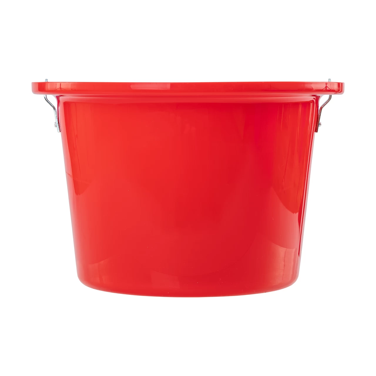 Secchio per mangime per cavalli con staffa per fissaggio e maniglia, rosso, 12 litri