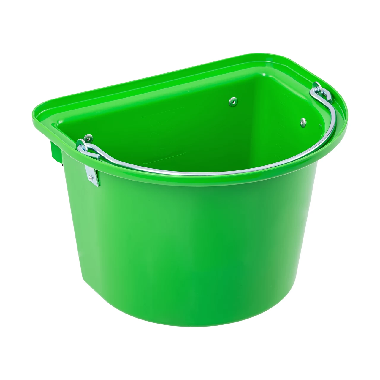 Secchio per mangime per cavalli con staffa per fissaggio e maniglia, verde, 12 litri