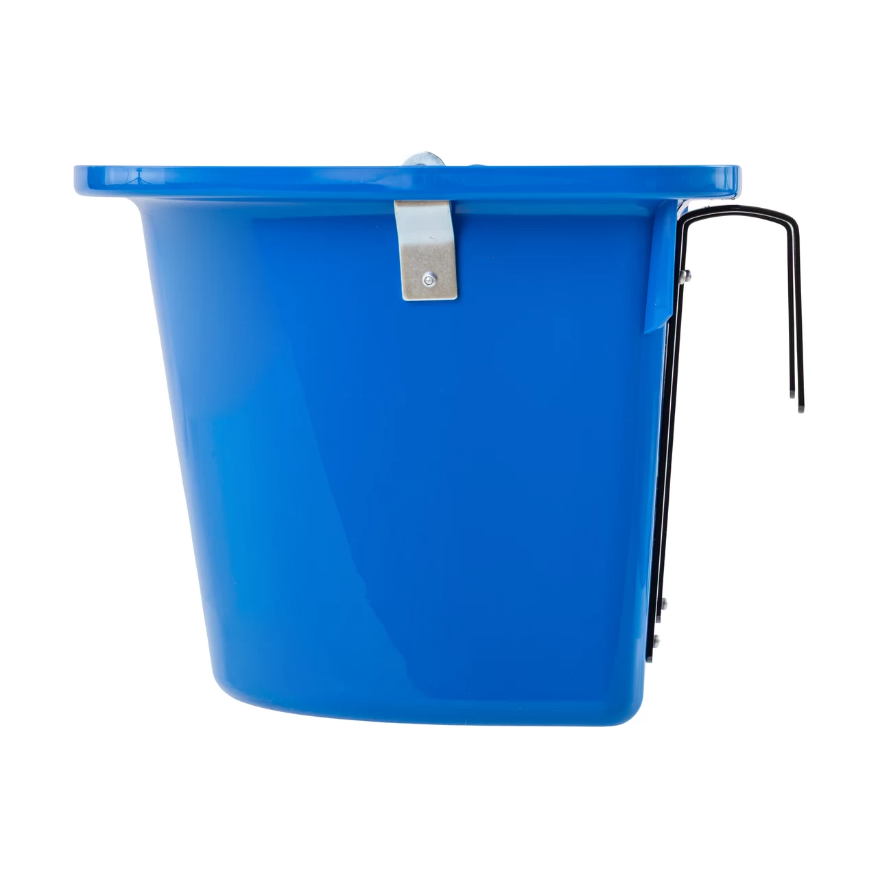 Secchio per mangime per cavalli con staffa per fissaggio e maniglia, blu reale, 12 litri