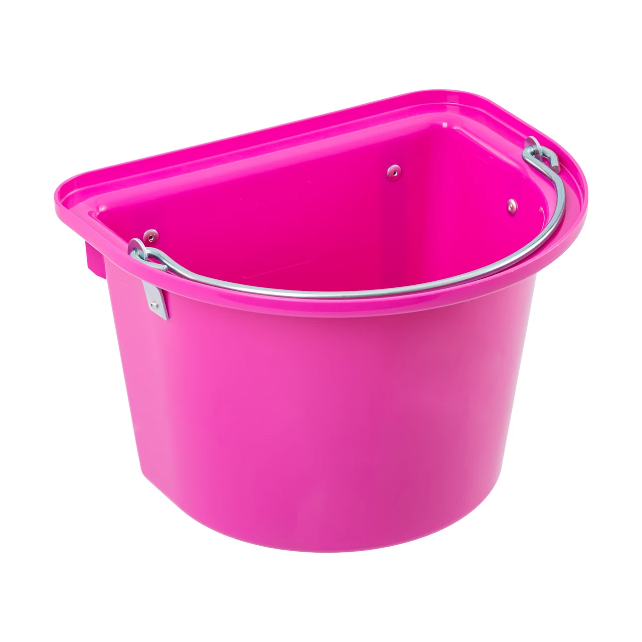 Secchio per mangime per cavalli con staffa per fissaggio e maniglia, roso, 12 litri
