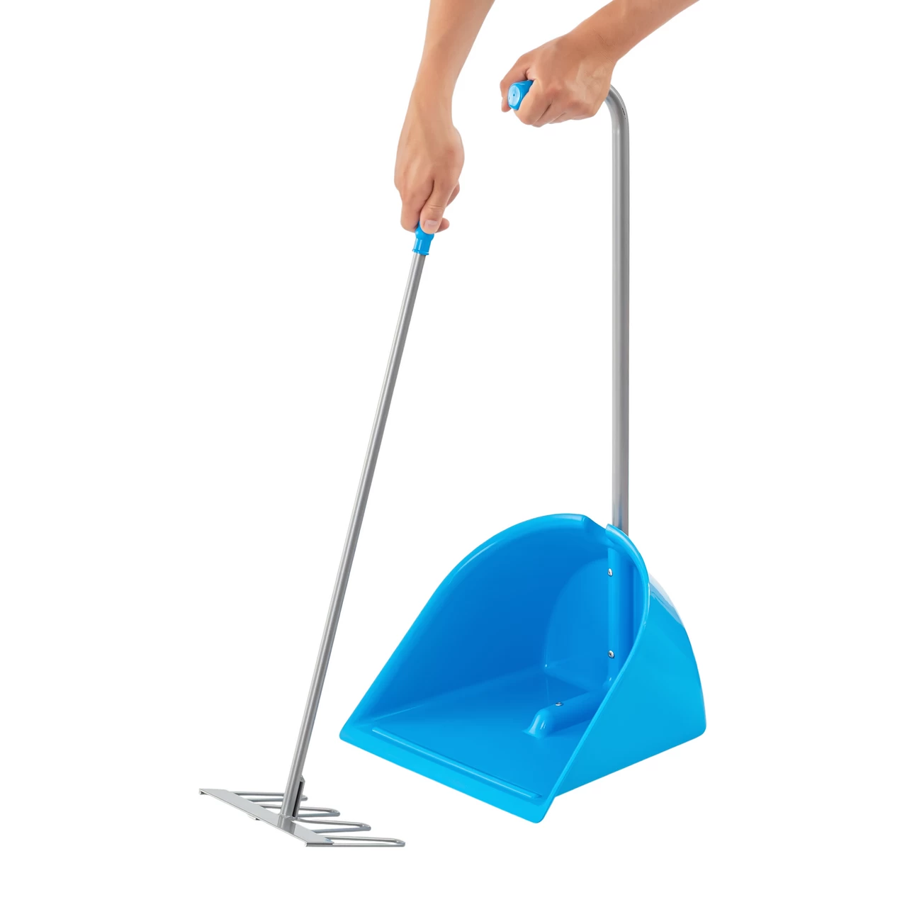 Pala Mistboy con rastrello, blu, 75 cm