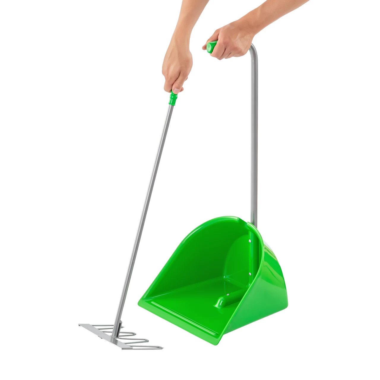 Pala Mistboy con rastrello, verde, 75 cm