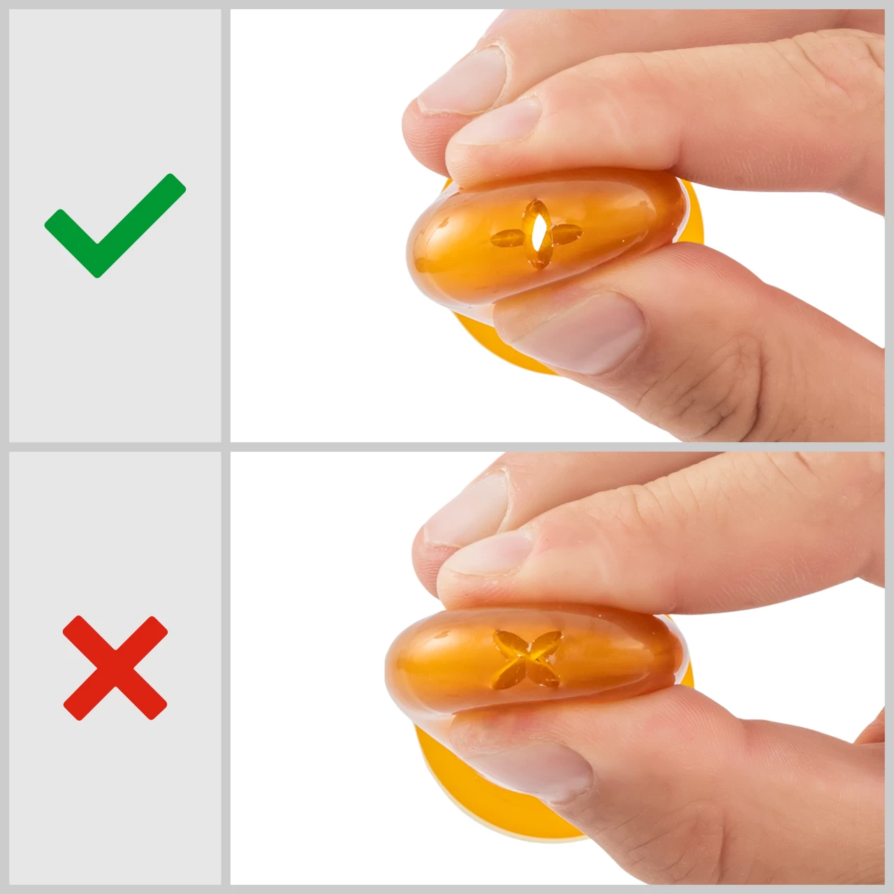 Tettarella conica in caucciù con foro a croce