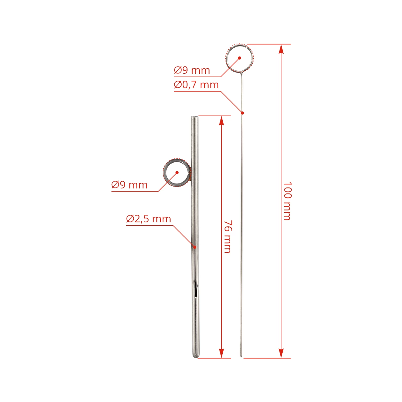 Catetere mammario con anello, modello Fürstenberg, Ø2,5 mm