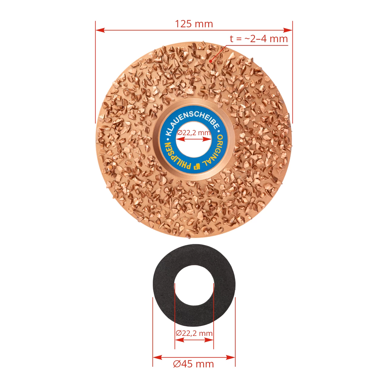 Disco per smerigliatura zoccoli ad alta densità, IP PHILIPSEN, 125 mm