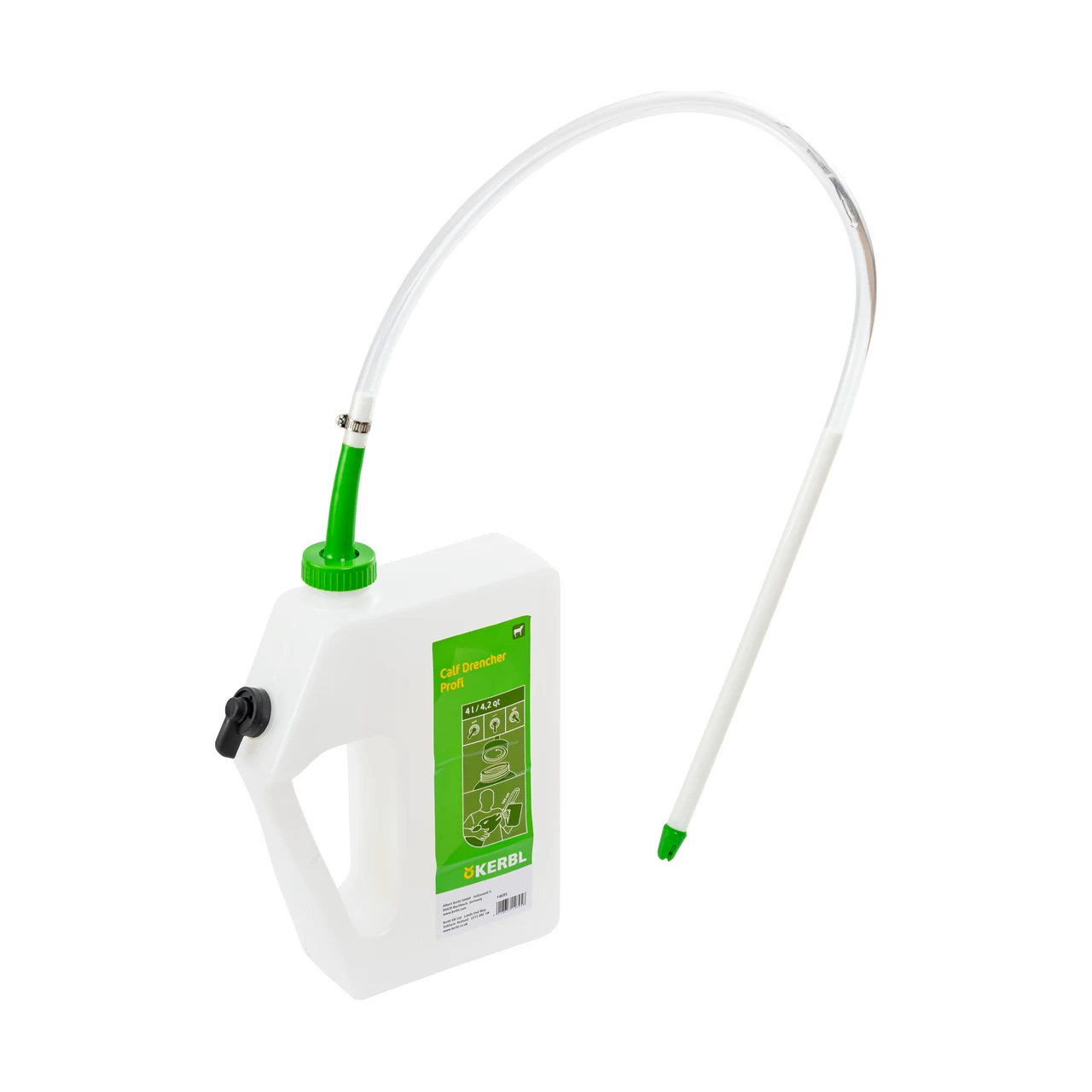 Bidone per la somministrazione di liquidi ai vitelli, con sistema di drenaggio, 4 litri