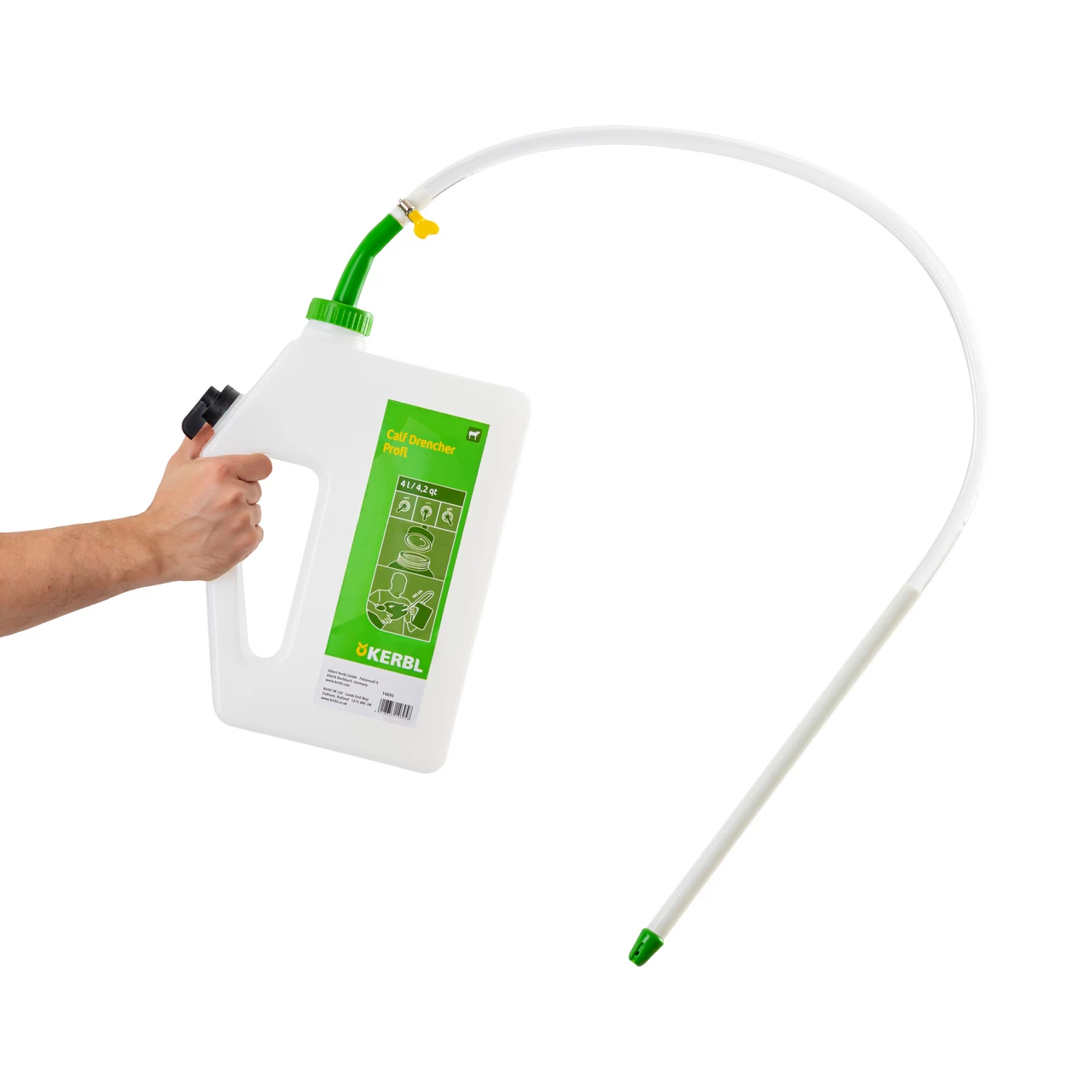 Bidone per la somministrazione di liquidi ai vitelli, con sistema di drenaggio, 4 litri