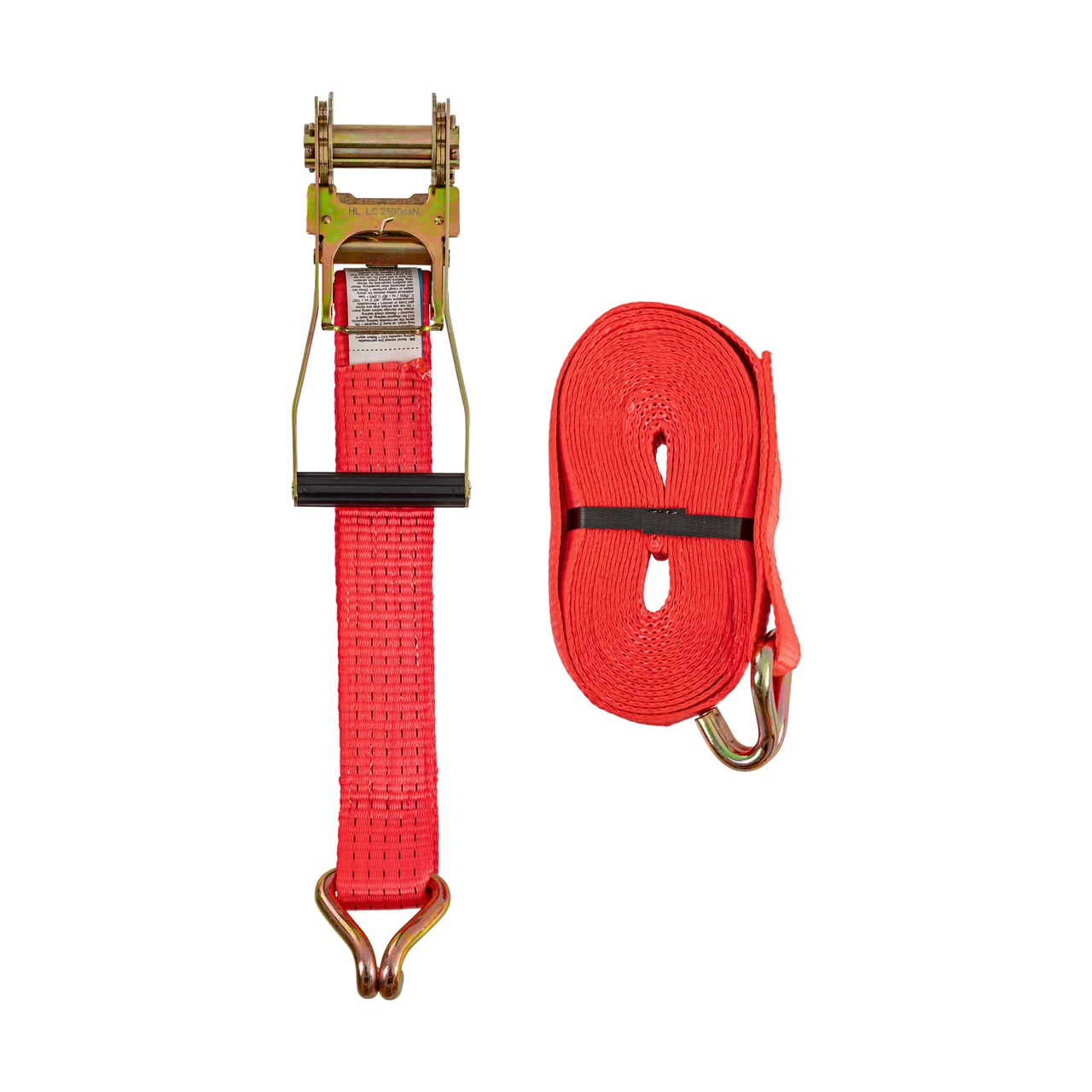 Cinghia di ancoraggio con cricchetto, rosso, 5000 kg, 50 mm × 8 m