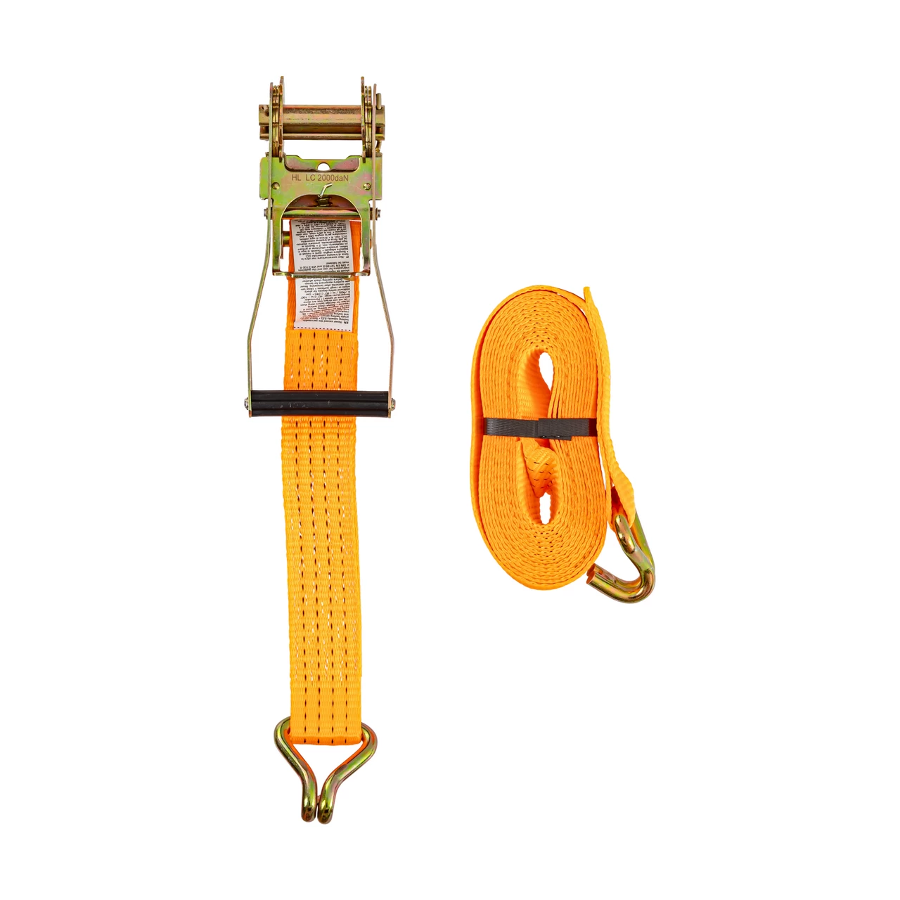 Cinghia di ancoraggio con cricchetto, arancione, 4000 kg, 50 mm × 6 m