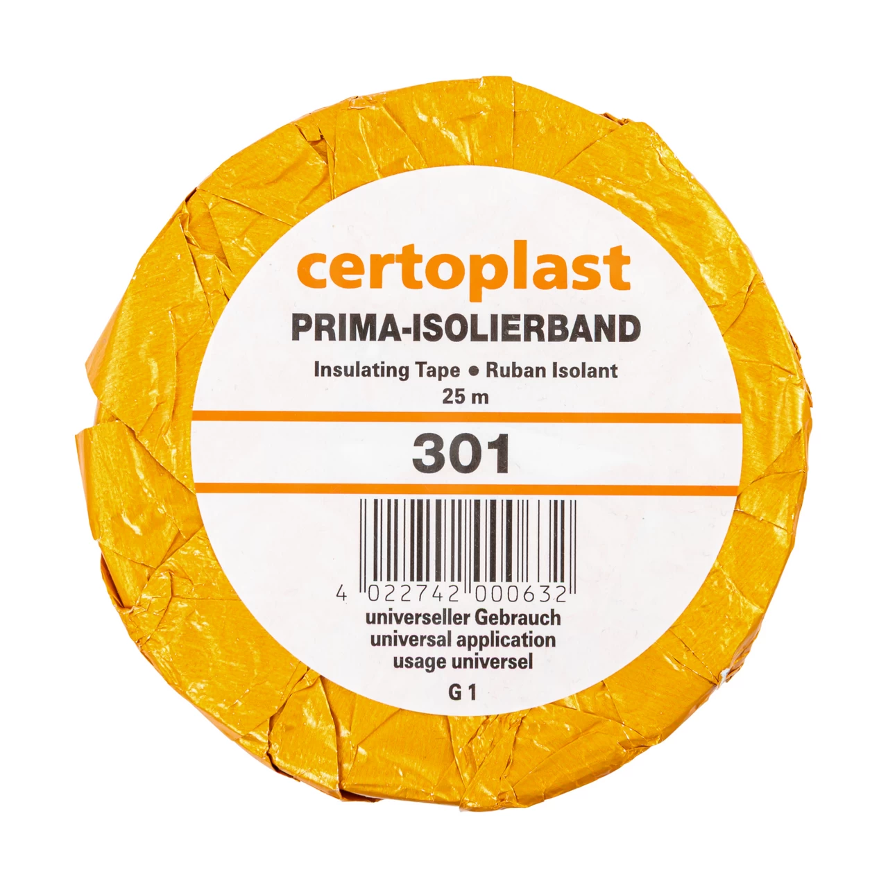 Fascia per zoccoli, nera, Certoplast, 45 mm × 25 m