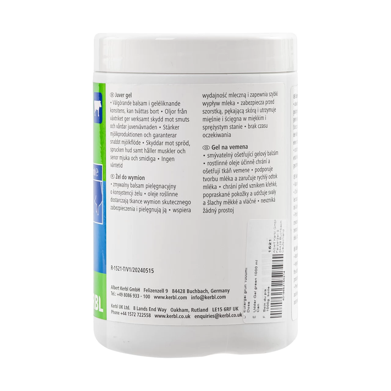 Gel per mammelle, verde, 1000 ml