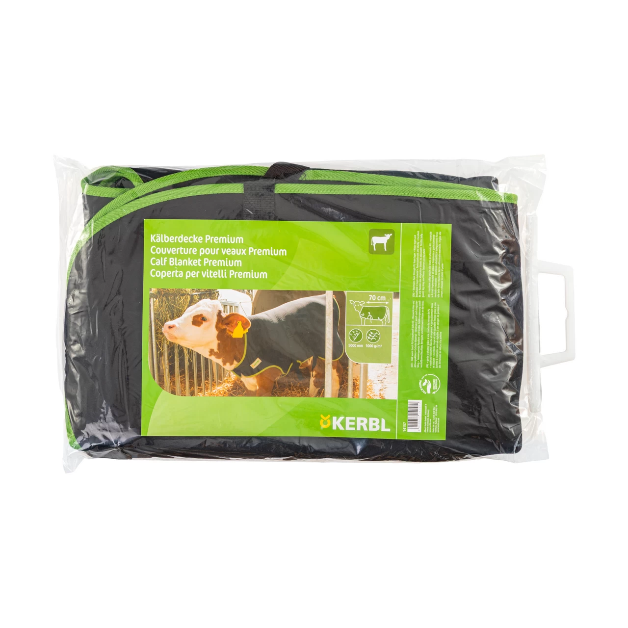 Coperta premium per vitello, termoisolante, impermeabile, nera, 70 × 70 cm