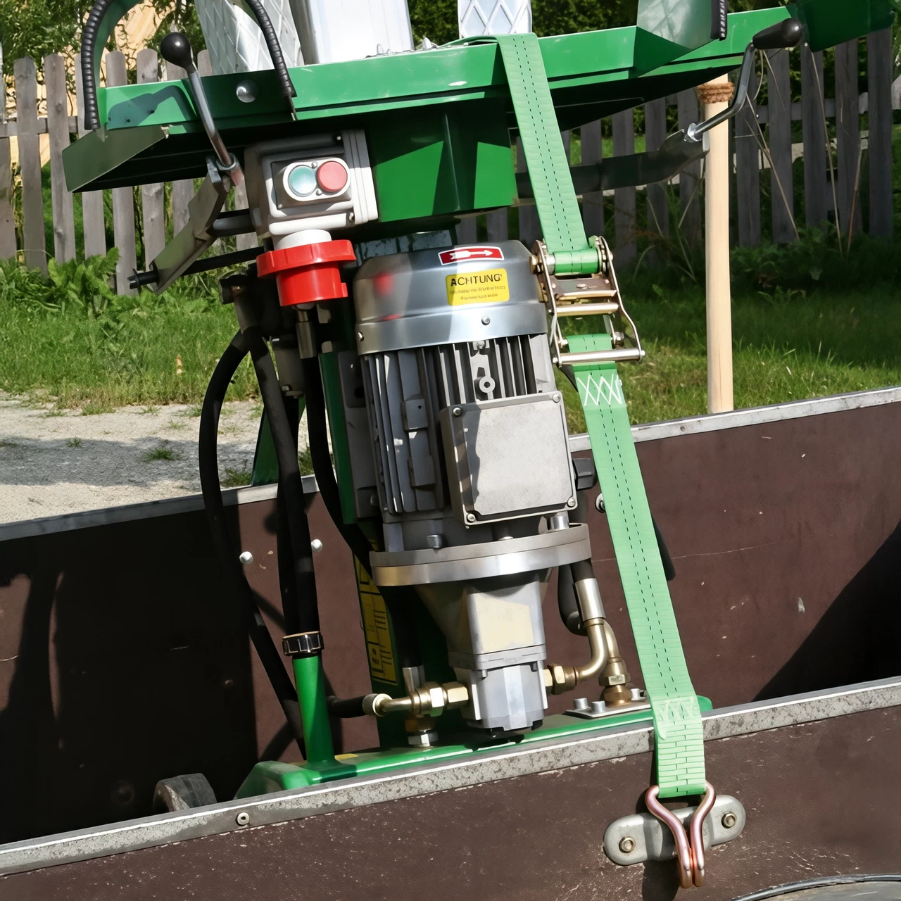 Cinghia di ancoraggio con cricchetto, verde, 2000 kg, 35 mm × 6 m