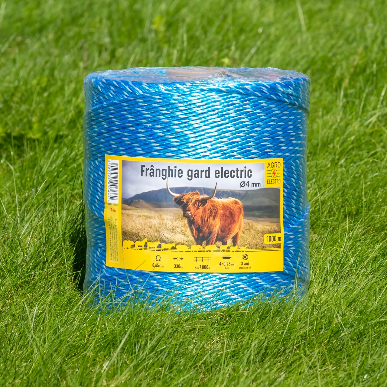 Corda recinto elettrico - 1000 m - 330 kg - 0,65 Ω/m