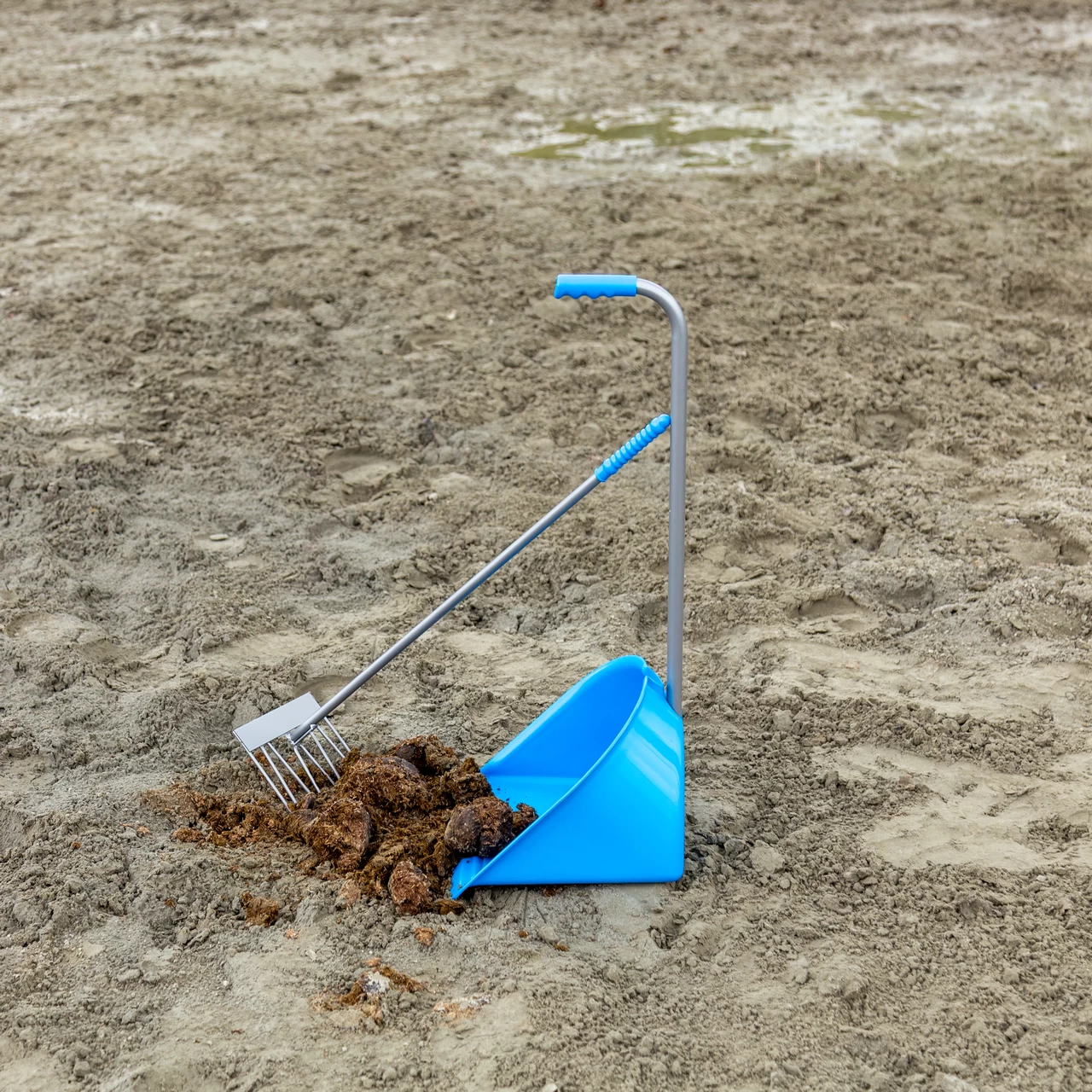 Pala Mistboy con rastrello, blu, 75 cm