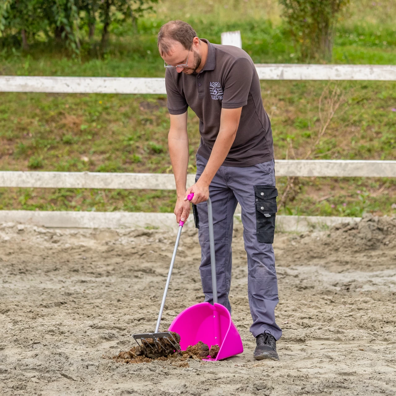 Pala Mistboy con rastrello, rosa, 75 cm