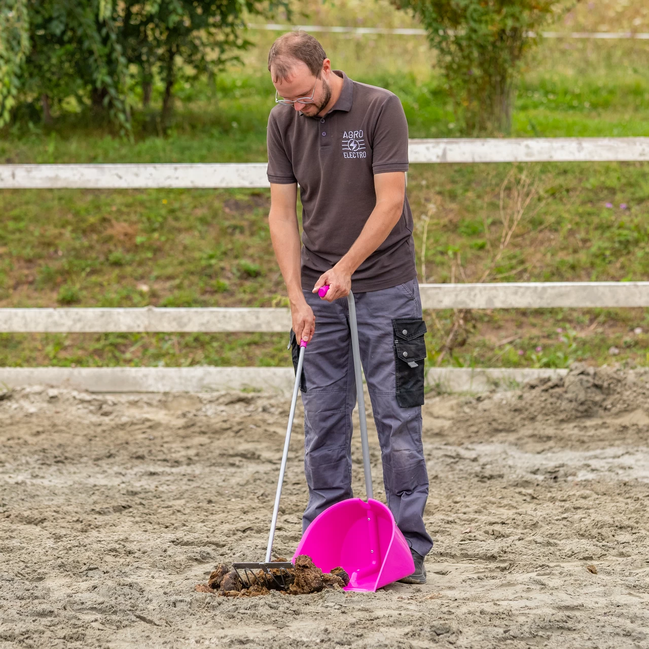 Pala Mistboy con rastrello, rosa, 90 cm