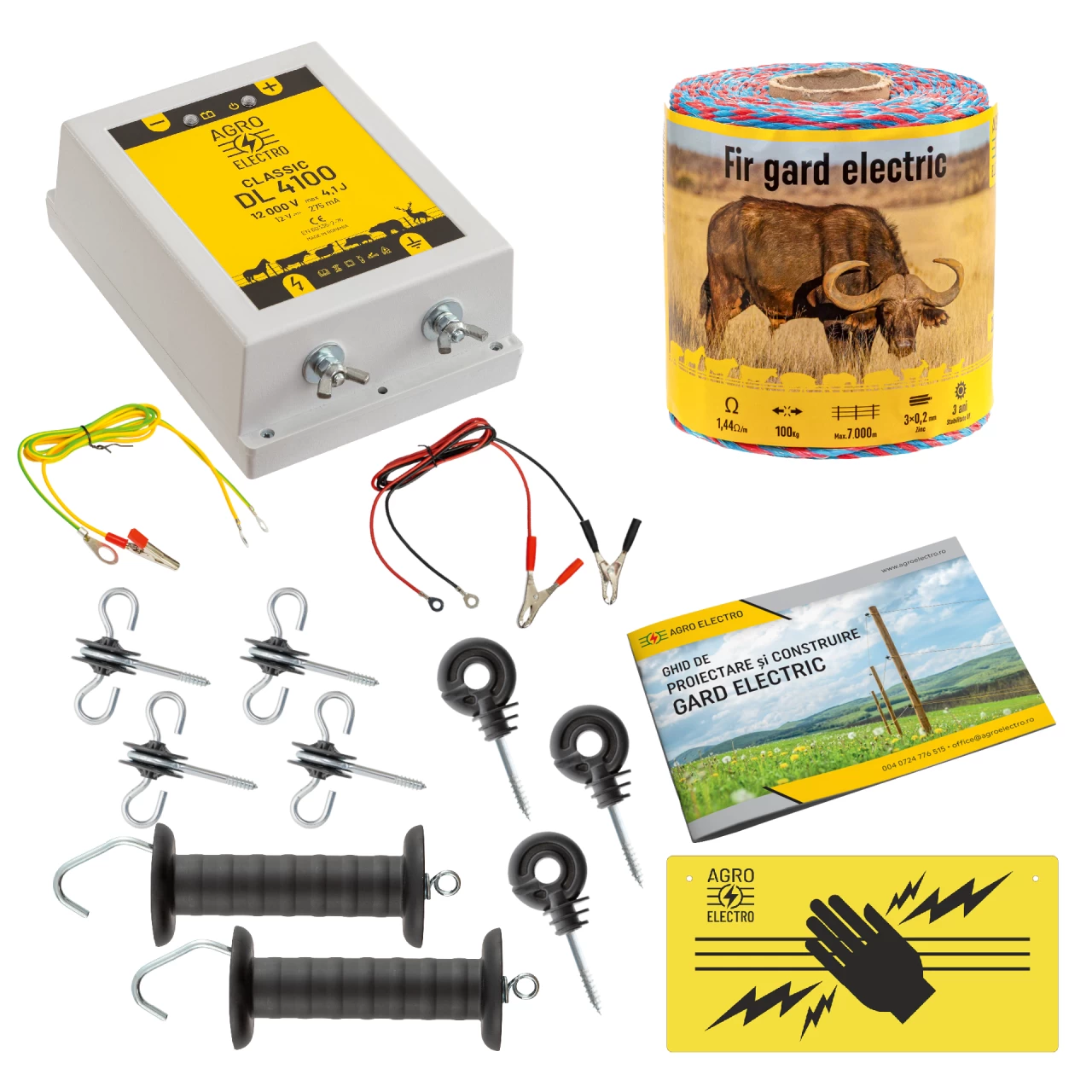 Kit di base recinto elettrico 250 m, 4,1 Joule, per animali domestici :: 250 m