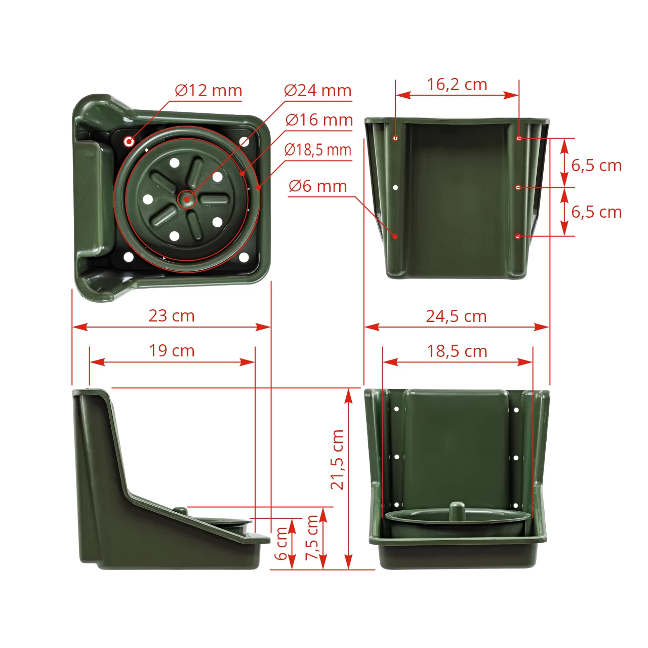 Porta sale, verde scuro