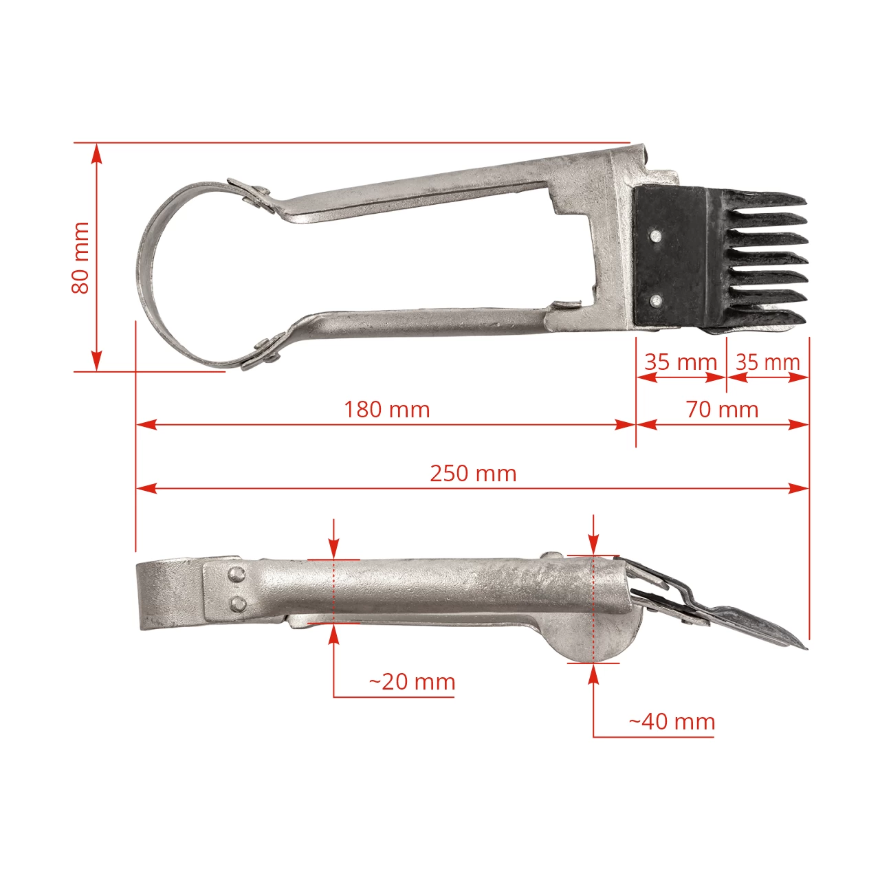 Forbici per tosare le pecore, con denti distanziati, per una tosatura occasionale, 25 cm