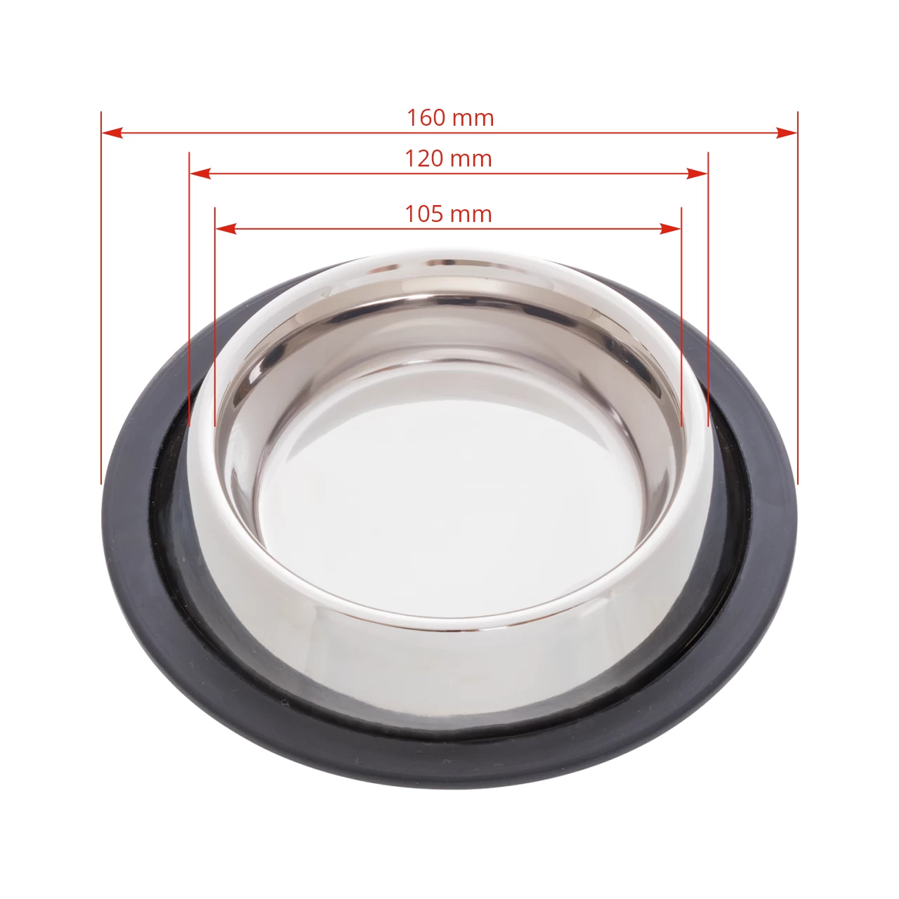 Ciotola in acciaio inox per gatti, Ø12 cm, 200 ml