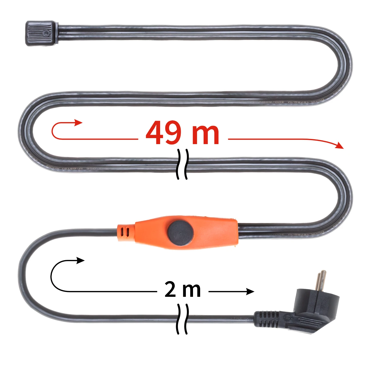 Cavo antigelo con termostato, 49 m