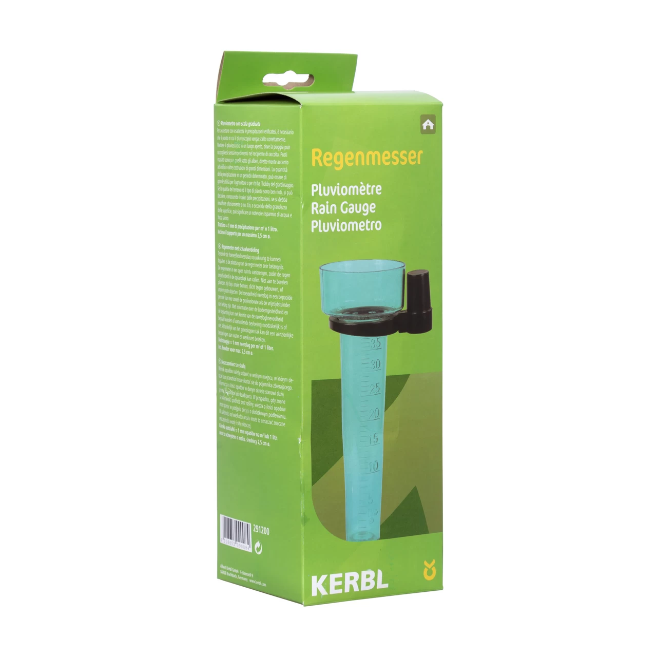 Pluviometro da 40 l/m², con graduazioni da 1 ml